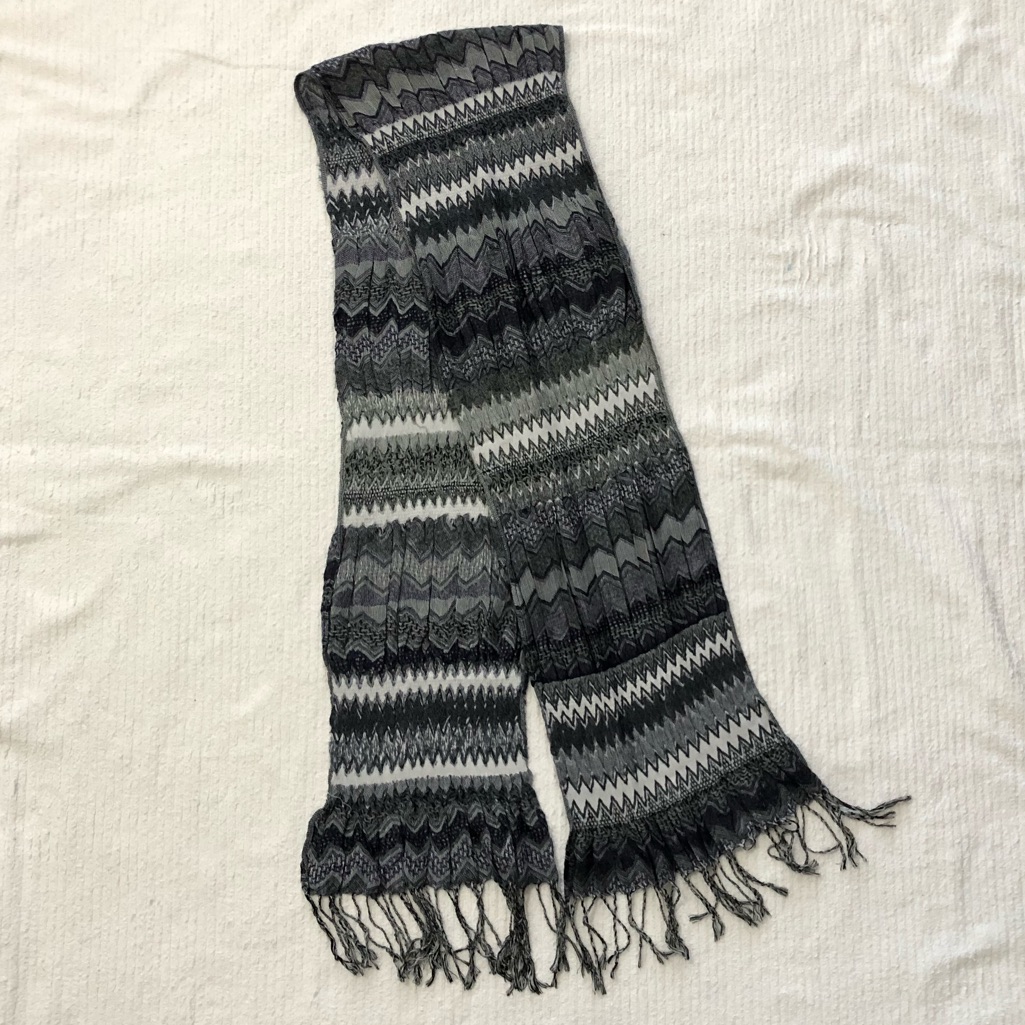 Gray Multi-Patterned Scarf